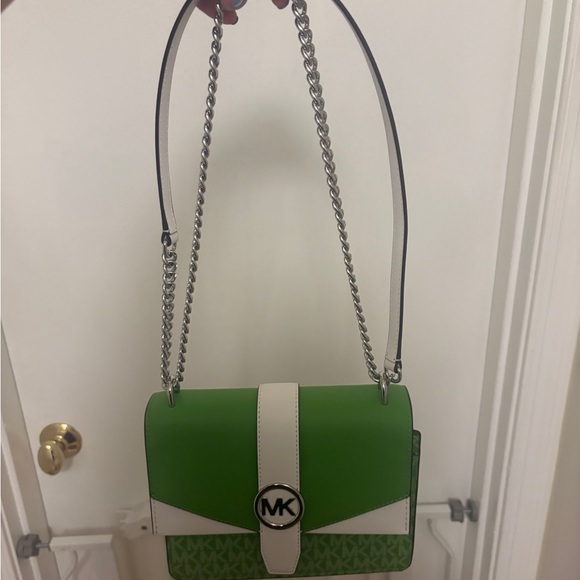 Michael Kors Green and White Crossbody Bag - Picture 2 of 6